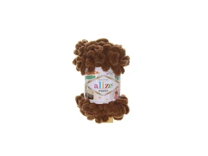 Příze Alize Puffy č.321 hnědá – plyšová příze na háčkování