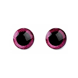 Glitrové bezpečnostní oči 14mm růžová