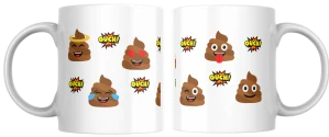 Potištěný keramický hrnek s emoji Hovínka