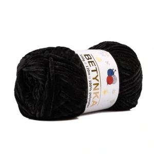 Příze Betynka černá 311 – žinylková příze na háčkování