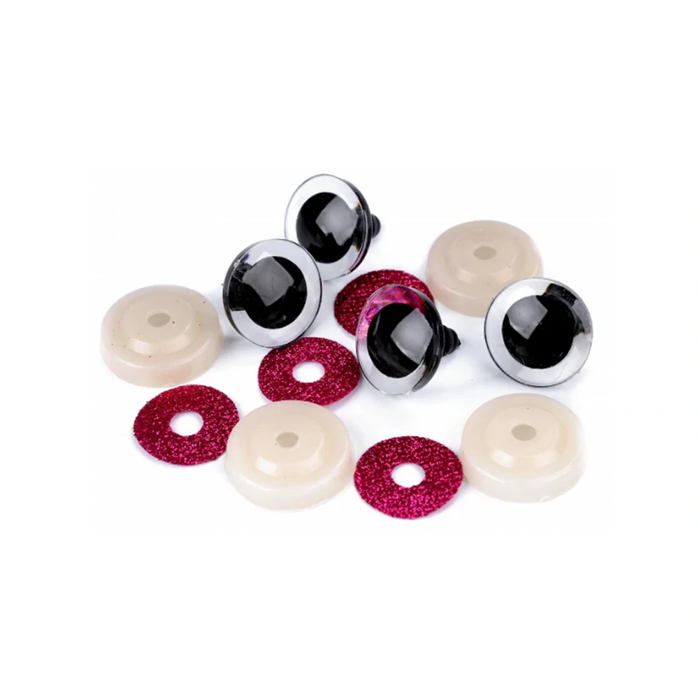 Glitrové bezpečnostní oči 20mm růžové