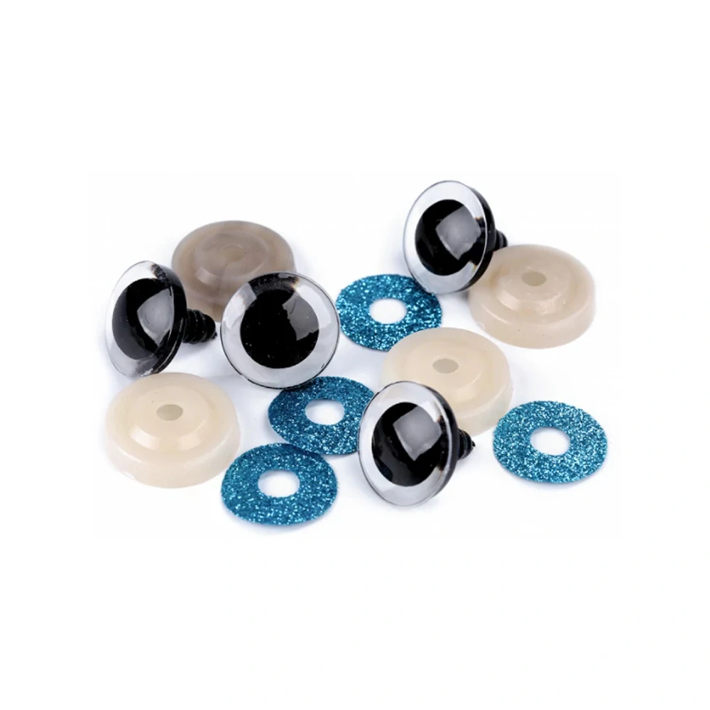 Glitrové bezpečnostní oči 14mm modrá